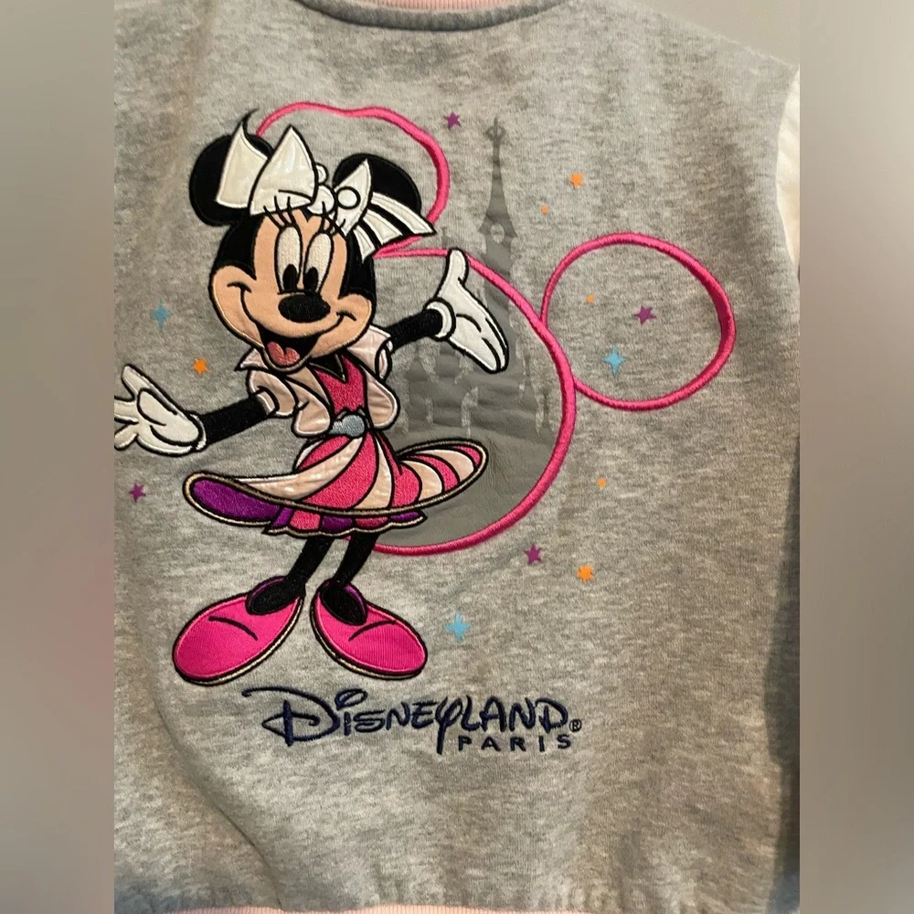 DISNEY Minnie Mouse Letterman Jacket Pink Disney World‎ 30th anniversary size 4